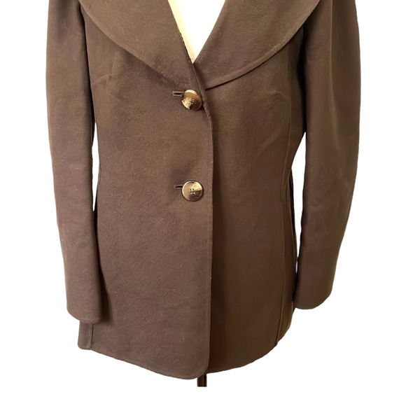 Talbots Petites 100% Wool Chocolate Brown Women’s Career Blazer Jacket Size 10 - Picture 7 of 16